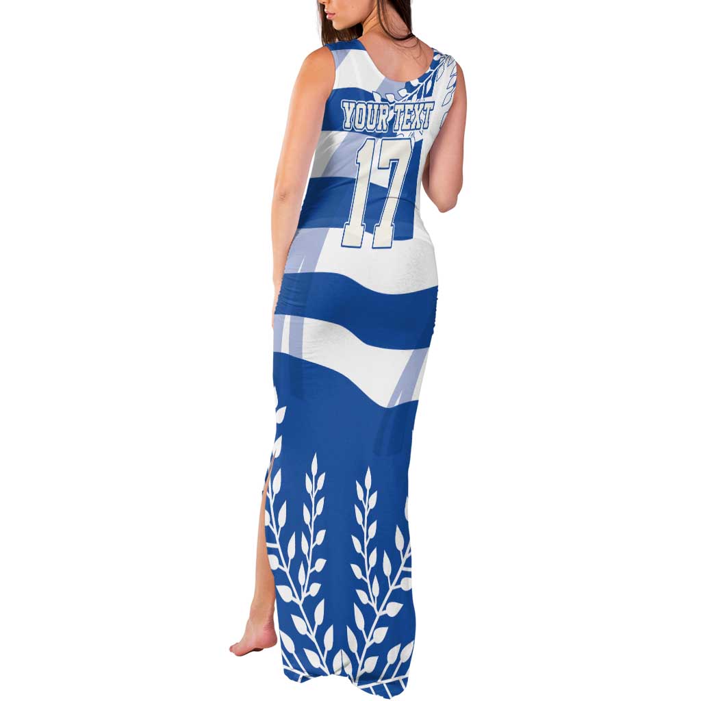 Custom Greece Basketball Tank Maxi Dress Sporty Style with Laurel