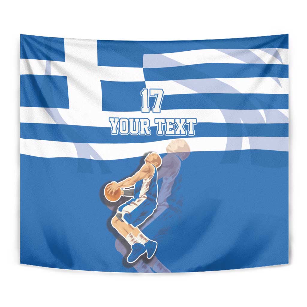 Custom Greece Basketball Tapestry Sporty Style with Laurel
