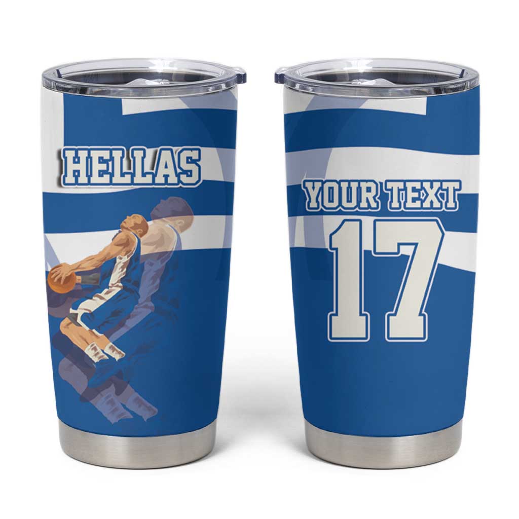 Custom Greece Basketball Tumbler Cup Sporty Style with Laurel