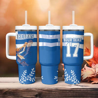 Custom Greece Basketball Tumbler With Handle Sporty Style with Laurel