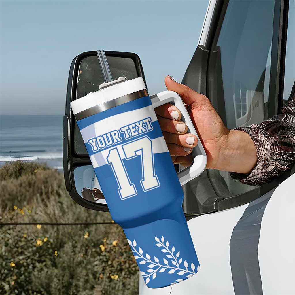 Custom Greece Basketball Tumbler With Handle Sporty Style with Laurel