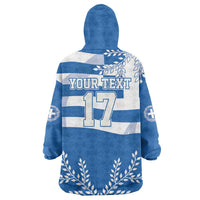 Custom Greece Basketball Wearable Blanket Hoodie Sporty Style with Laurel