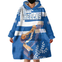Custom Greece Basketball Wearable Blanket Hoodie Sporty Style with Laurel