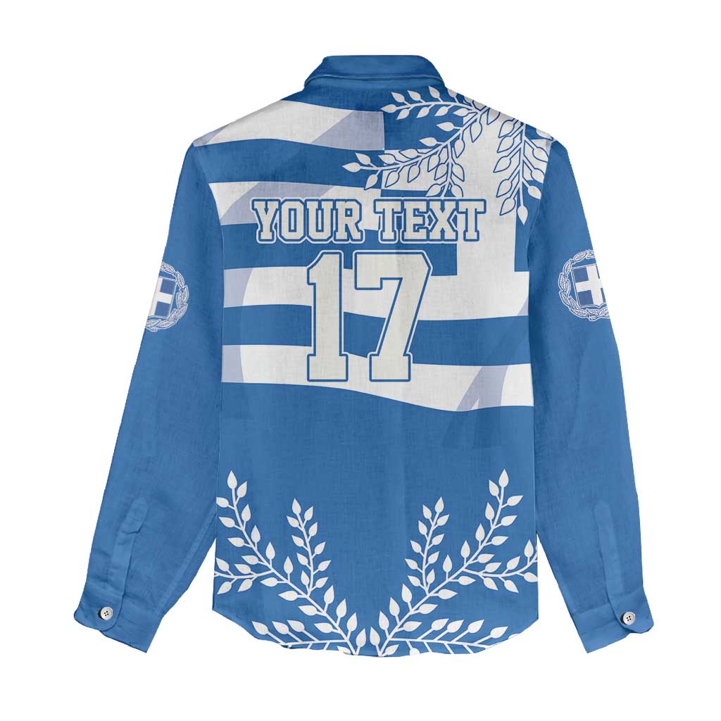 Custom Greece Basketball Women Casual Shirt Sporty Style with Laurel