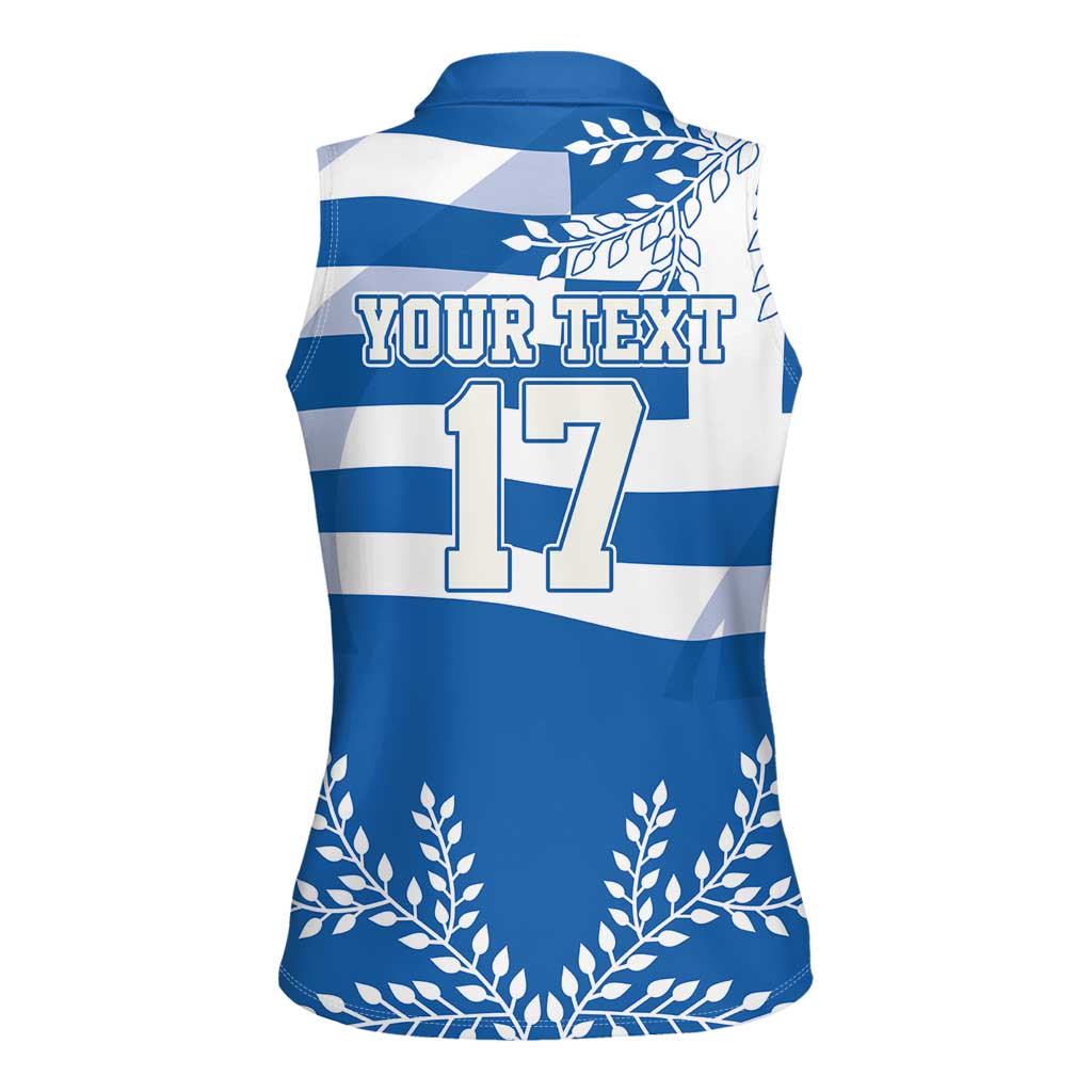 Custom Greece Basketball Women Sleeveless Polo Shirt Sporty Style with Laurel