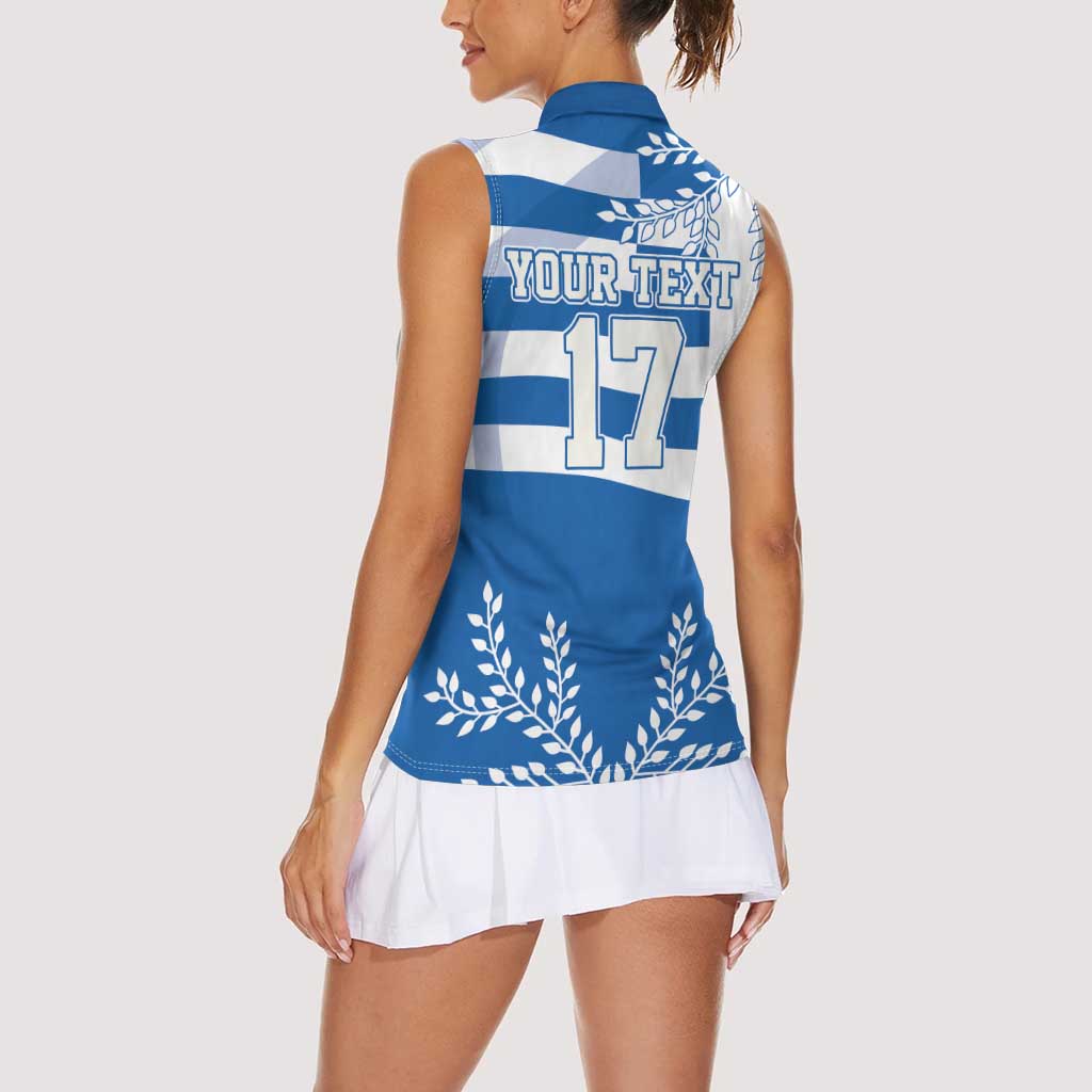 Custom Greece Basketball Women Sleeveless Polo Shirt Sporty Style with Laurel