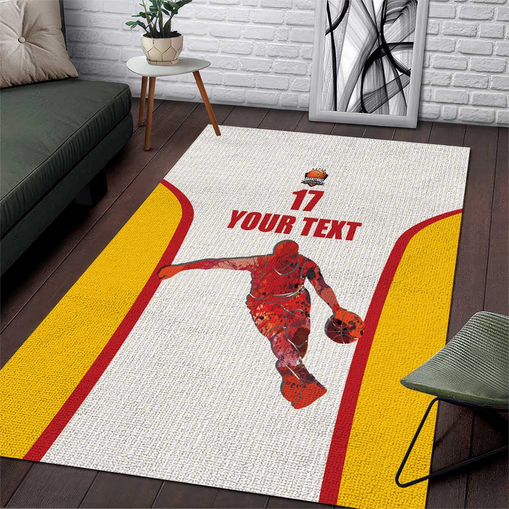 Custom Espana Basketball Spain Area Rug Baloncesto Come on La Roja White Style