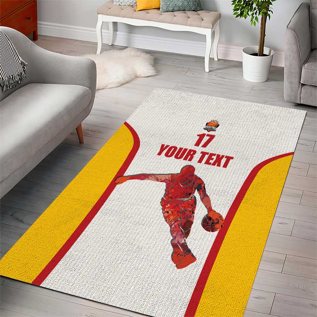 Custom Espana Basketball Spain Area Rug Baloncesto Come on La Roja White Style