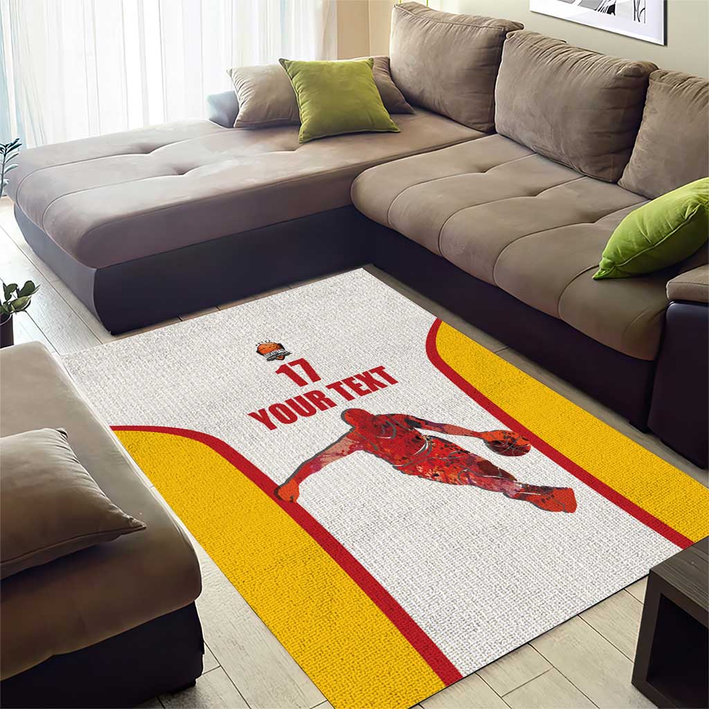 Custom Espana Basketball Spain Area Rug Baloncesto Come on La Roja White Style
