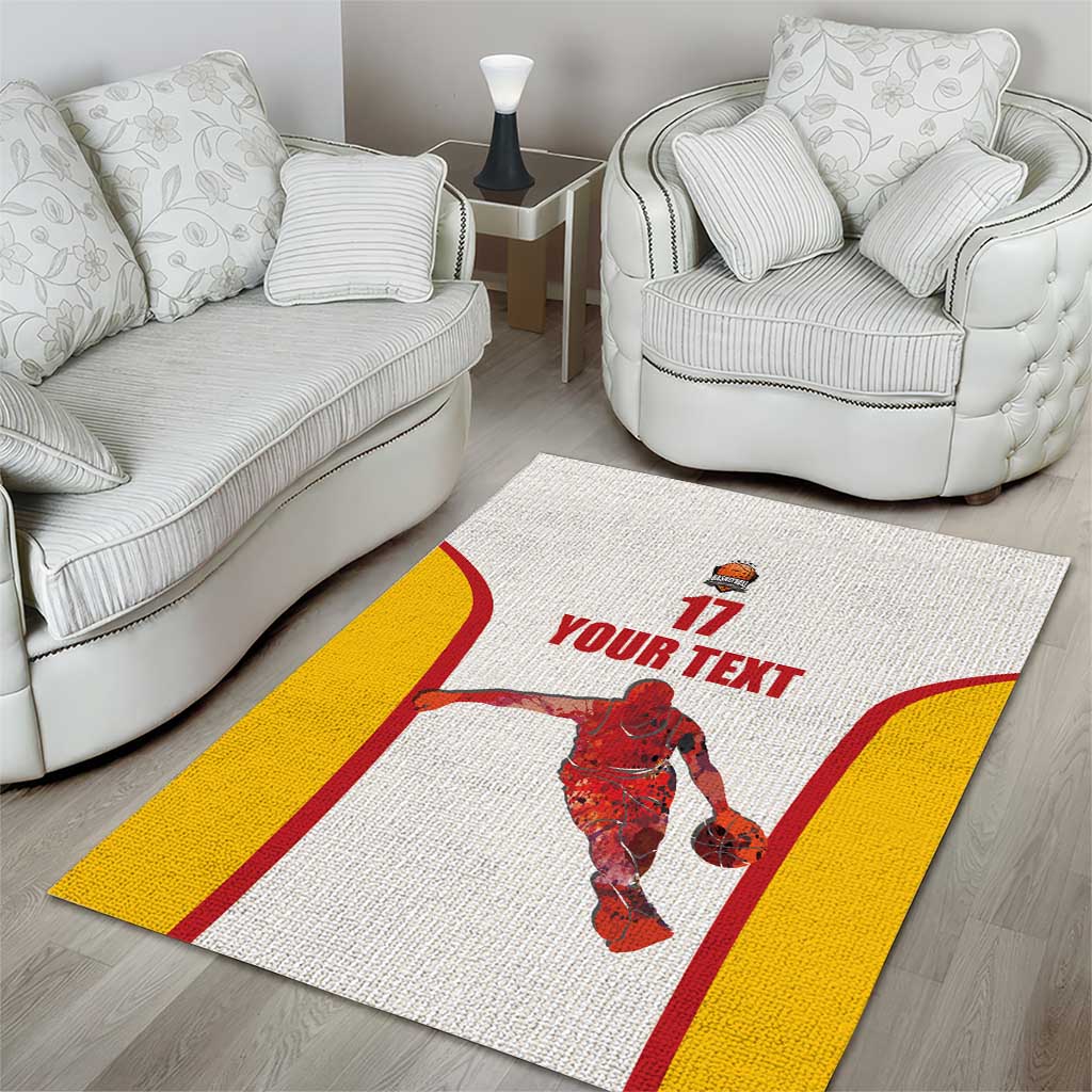 Custom Espana Basketball Spain Area Rug Baloncesto Come on La Roja White Style