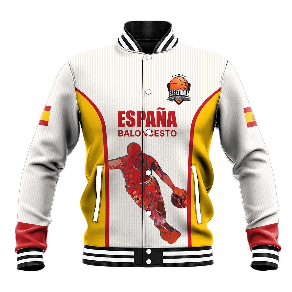 Custom Espana Basketball Spain Baseball Jacket Baloncesto Come on La Roja White Style