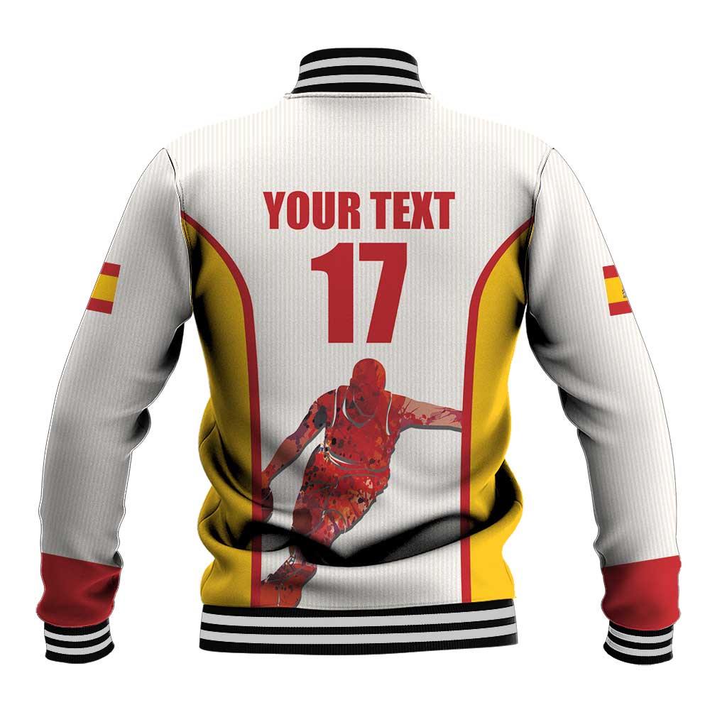 Custom Espana Basketball Spain Baseball Jacket Baloncesto Come on La Roja White Style
