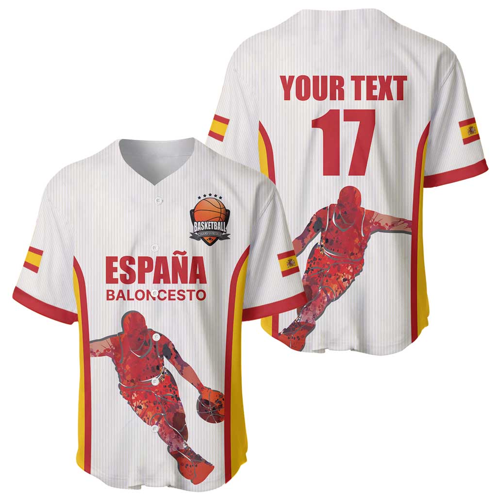 Custom Espana Basketball Spain Baseball Jersey Baloncesto Come on La Roja White Style