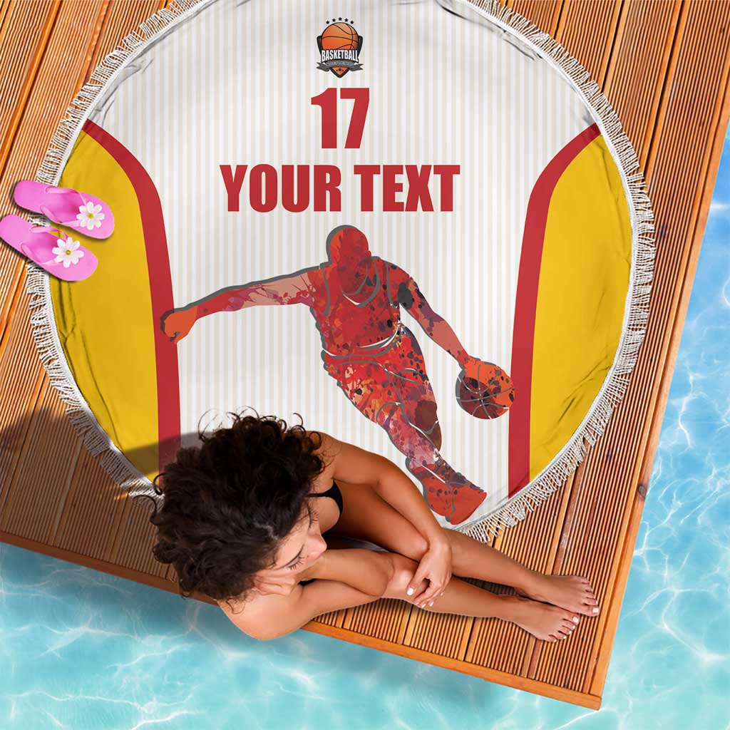 Custom Espana Basketball Spain Beach Blanket Baloncesto Come on La Roja White Style