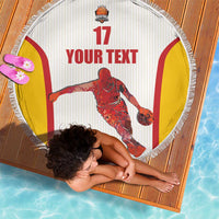 Custom Espana Basketball Spain Beach Blanket Baloncesto Come on La Roja White Style