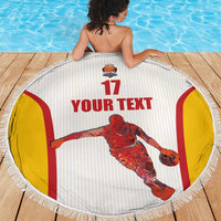Custom Espana Basketball Spain Beach Blanket Baloncesto Come on La Roja White Style