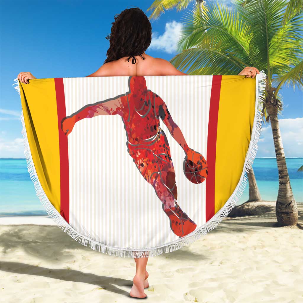 Custom Espana Basketball Spain Beach Blanket Baloncesto Come on La Roja White Style