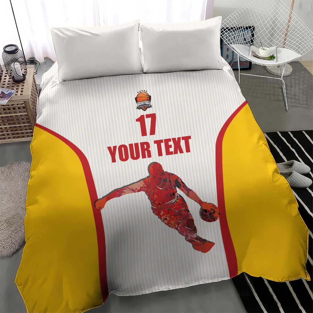 Custom Espana Basketball Spain Bedding Set Baloncesto Come on La Roja White Style