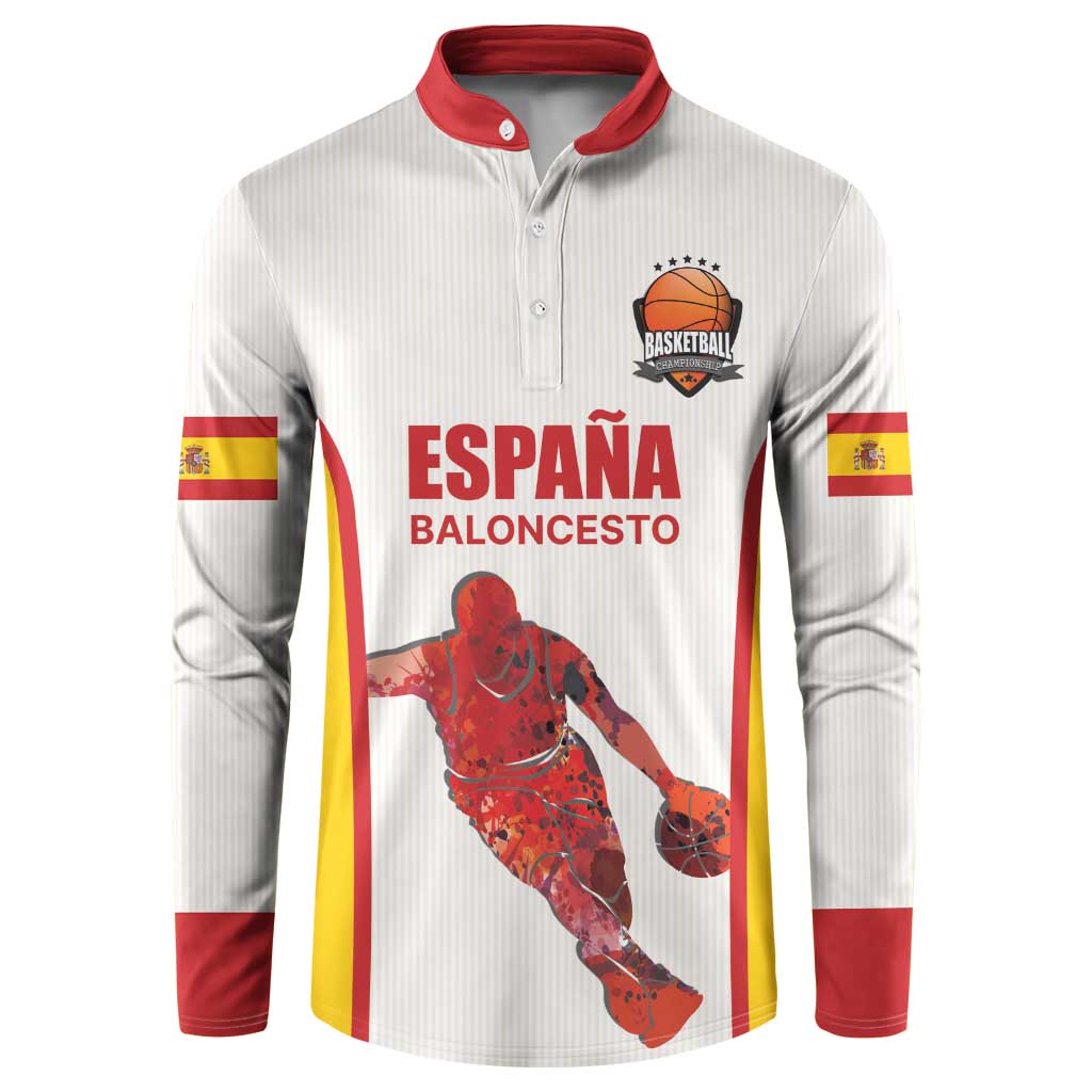 Custom Espana Basketball Spain Button Sweatshirt Baloncesto Come on La Roja White Style
