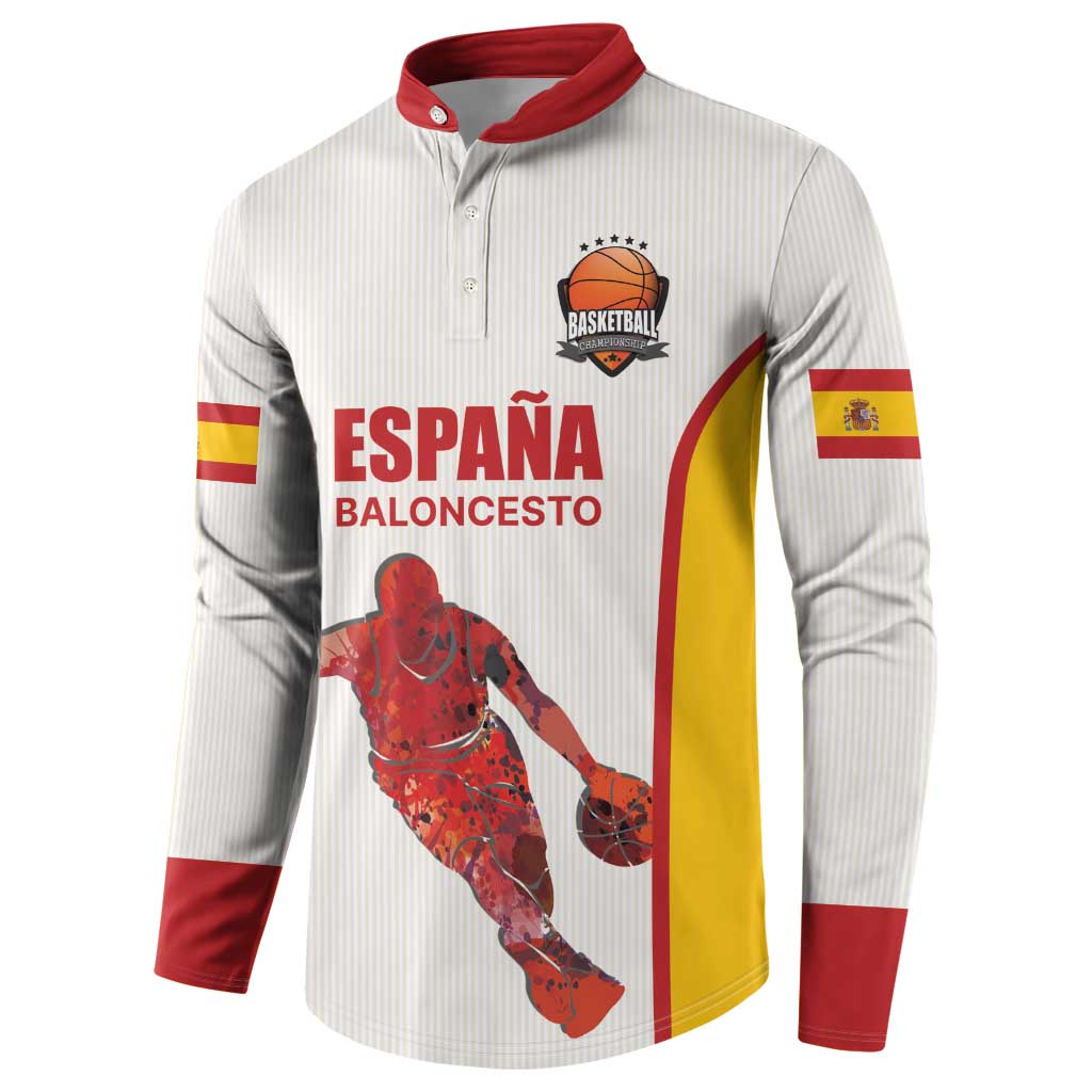 Custom Espana Basketball Spain Button Sweatshirt Baloncesto Come on La Roja White Style