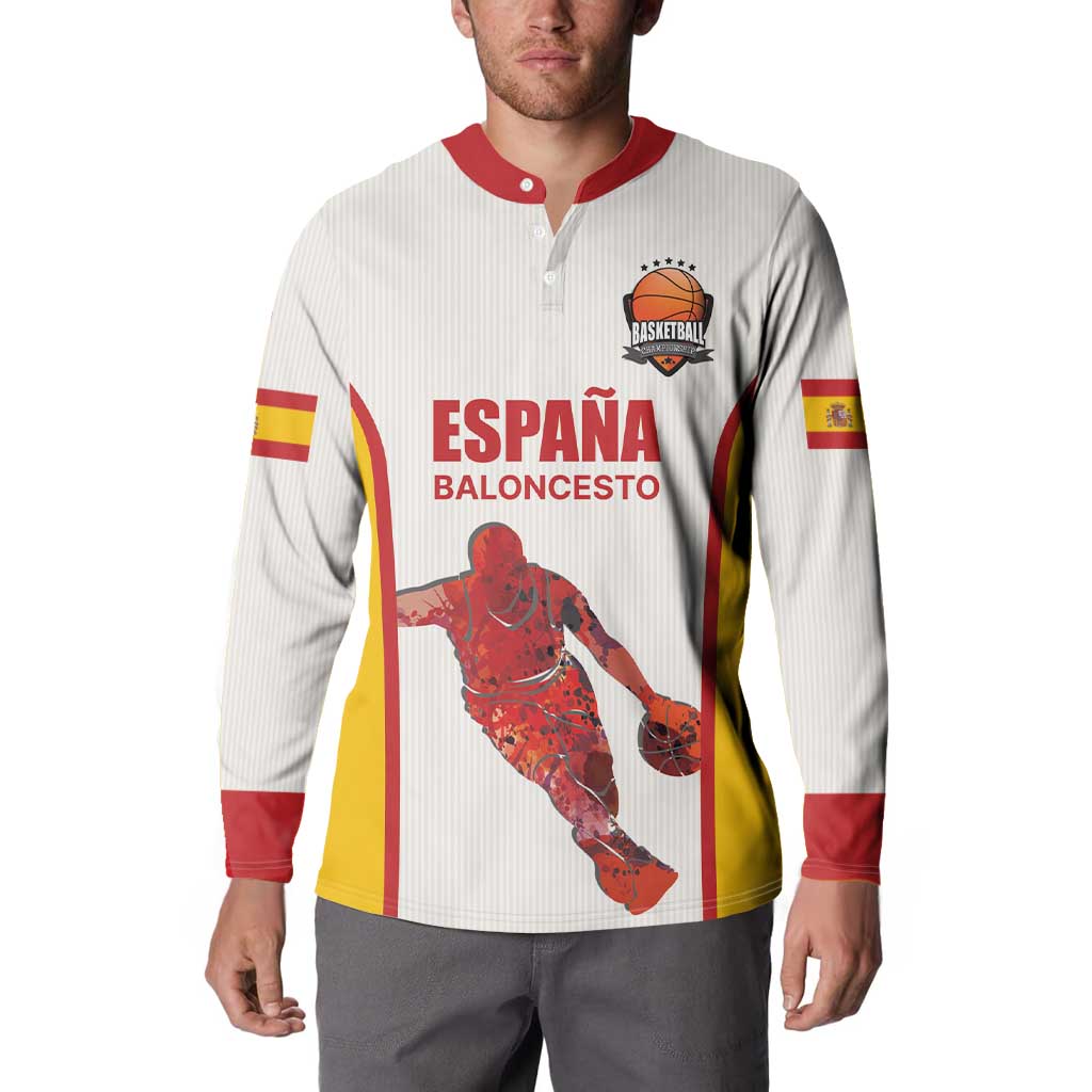 Custom Espana Basketball Spain Button Sweatshirt Baloncesto Come on La Roja White Style