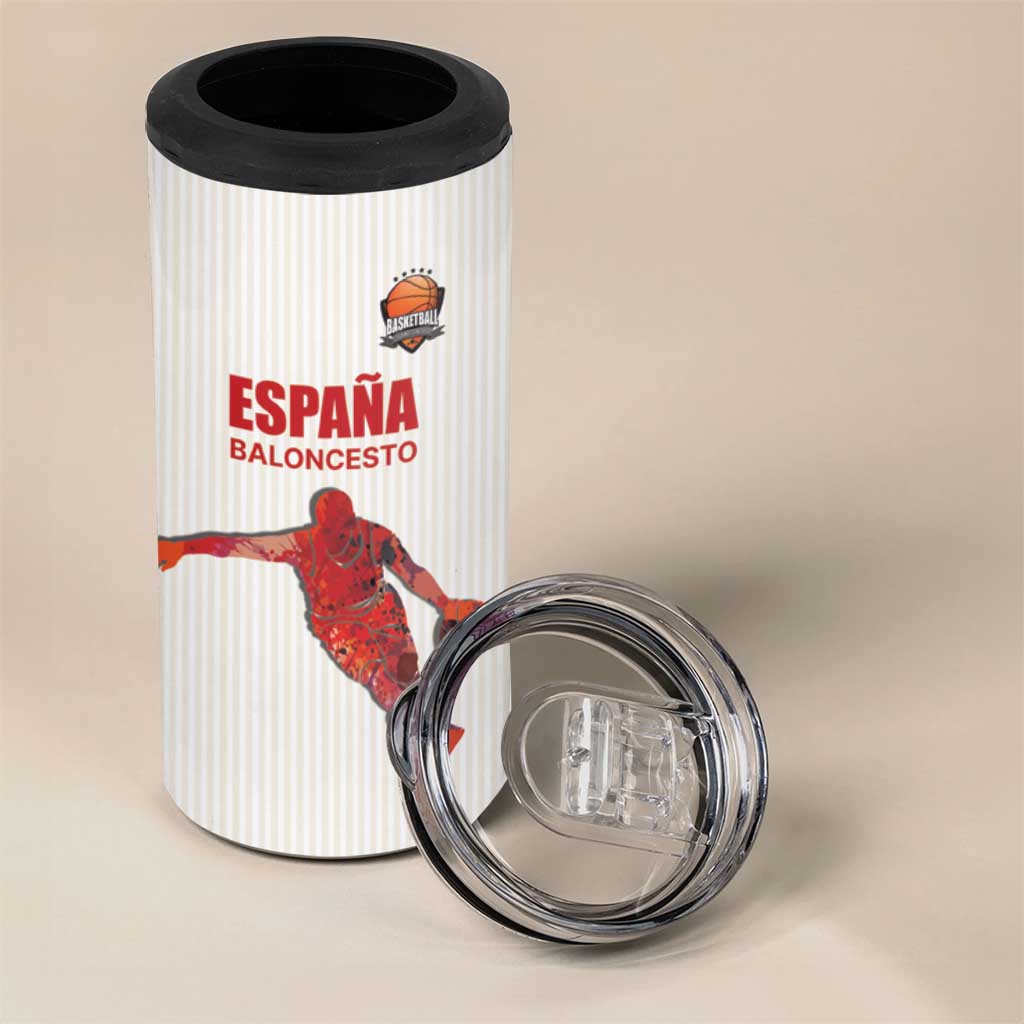 Custom Espana Basketball Spain 4 in 1 Can Cooler Tumbler Baloncesto Come on La Roja White Style