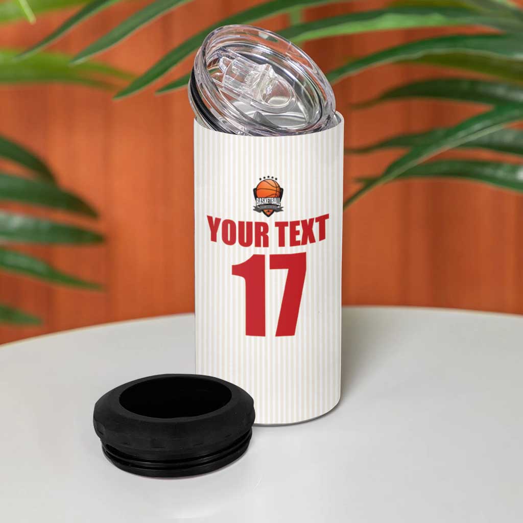 Custom Espana Basketball Spain 4 in 1 Can Cooler Tumbler Baloncesto Come on La Roja White Style
