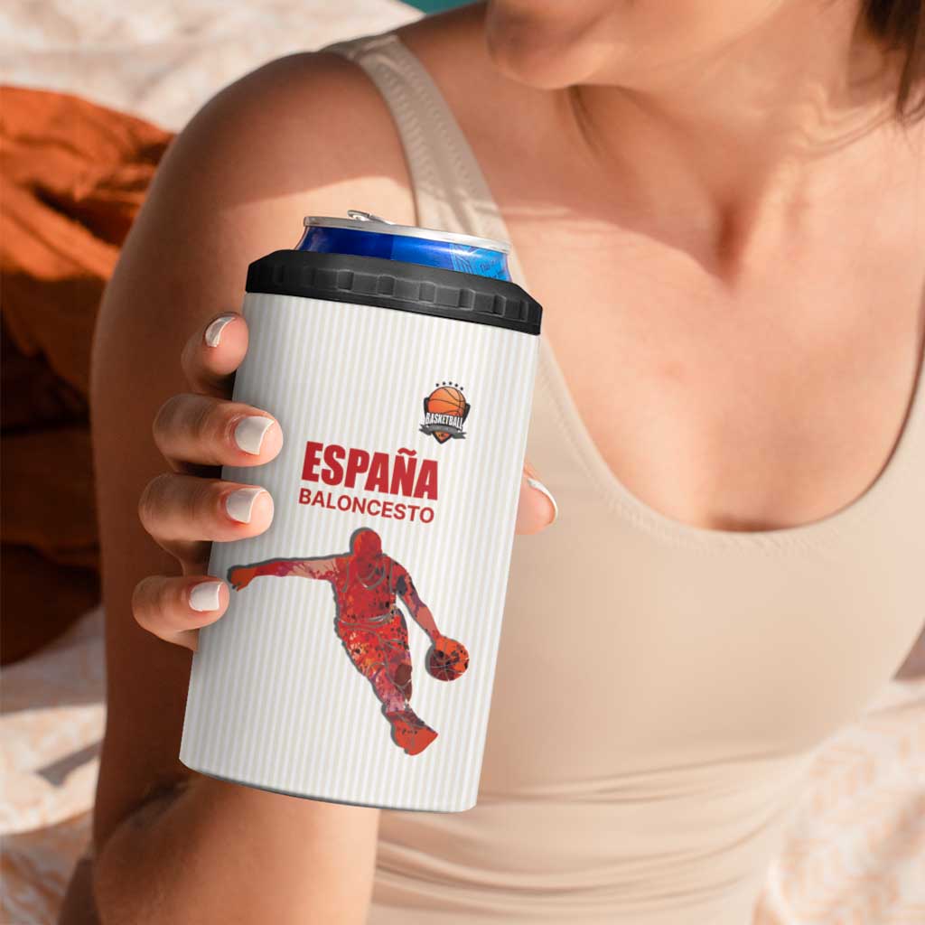 Custom Espana Basketball Spain 4 in 1 Can Cooler Tumbler Baloncesto Come on La Roja White Style