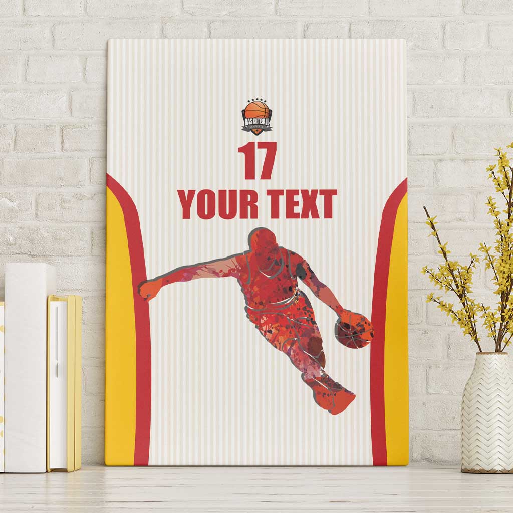 Custom Espana Basketball Spain Canvas Wall Art Baloncesto Come on La Roja White Style