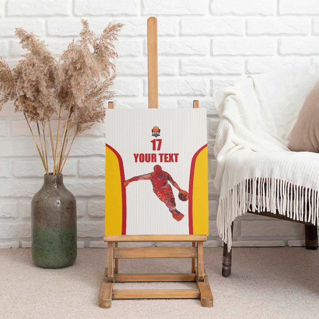 Custom Espana Basketball Spain Canvas Wall Art Baloncesto Come on La Roja White Style