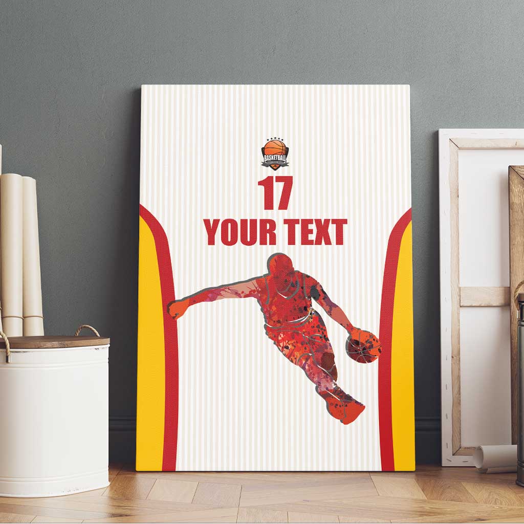 Custom Espana Basketball Spain Canvas Wall Art Baloncesto Come on La Roja White Style