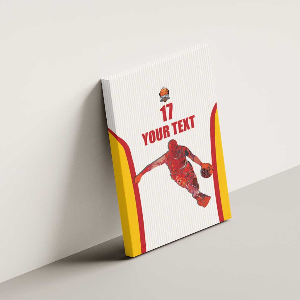 Custom Espana Basketball Spain Canvas Wall Art Baloncesto Come on La Roja White Style