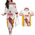 Custom Espana Basketball Spain Couples Matching Off The Shoulder Long Sleeve Dress and Hawaiian Shirt Baloncesto Come on La Roja White Style