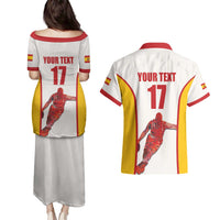 Custom Espana Basketball Spain Couples Matching Puletasi and Hawaiian Shirt Baloncesto Come on La Roja White Style