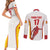 Custom Espana Basketball Spain Couples Matching Short Sleeve Bodycon Dress and Long Sleeve Button Shirt Baloncesto Come on La Roja White Style