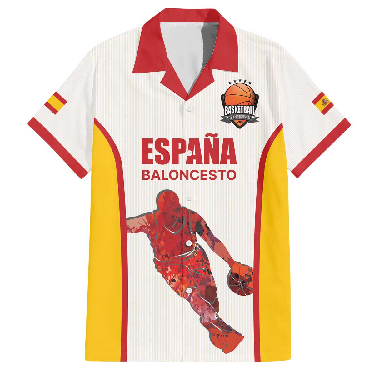 Custom Espana Basketball Spain Family Matching Off The Shoulder Long Sleeve Dress and Hawaiian Shirt Baloncesto Come on La Roja White Style