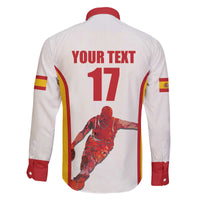 Custom Espana Basketball Spain Family Matching Off The Shoulder Long Sleeve Dress and Hawaiian Shirt Baloncesto Come on La Roja White Style