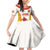 Custom Espana Basketball Spain Family Matching Off Shoulder Short Dress and Hawaiian Shirt Baloncesto Come on La Roja White Style