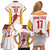 Custom Espana Basketball Spain Family Matching Off Shoulder Short Dress and Hawaiian Shirt Baloncesto Come on La Roja White Style