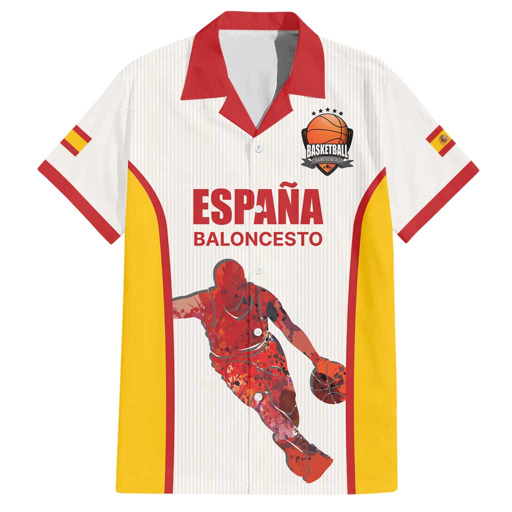 Custom Espana Basketball Spain Family Matching Short Sleeve Bodycon Dress and Hawaiian Shirt Baloncesto Come on La Roja White Style