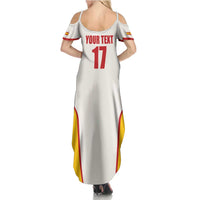 Custom Espana Basketball Spain Family Matching Summer Maxi Dress and Hawaiian Shirt Baloncesto Come on La Roja White Style