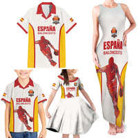 Custom Espana Basketball Spain Family Matching Tank Maxi Dress and Hawaiian Shirt Baloncesto Come on La Roja White Style