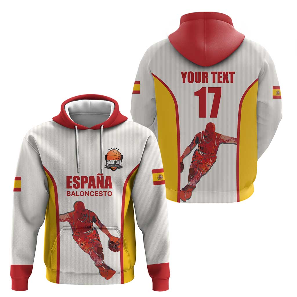Custom Espana Basketball Spain Hoodie Baloncesto Come on La Roja White Style