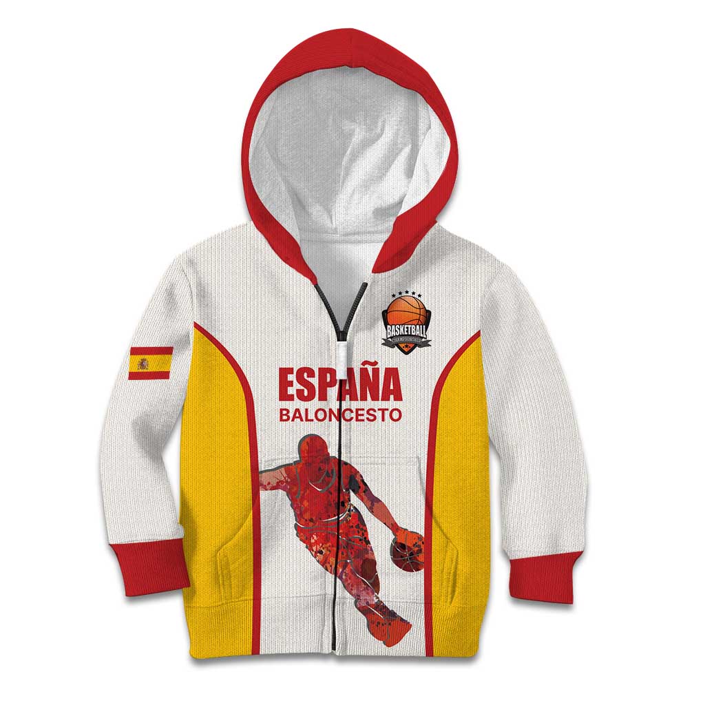 Custom Espana Basketball Spain Kid Hoodie Baloncesto Come on La Roja White Style