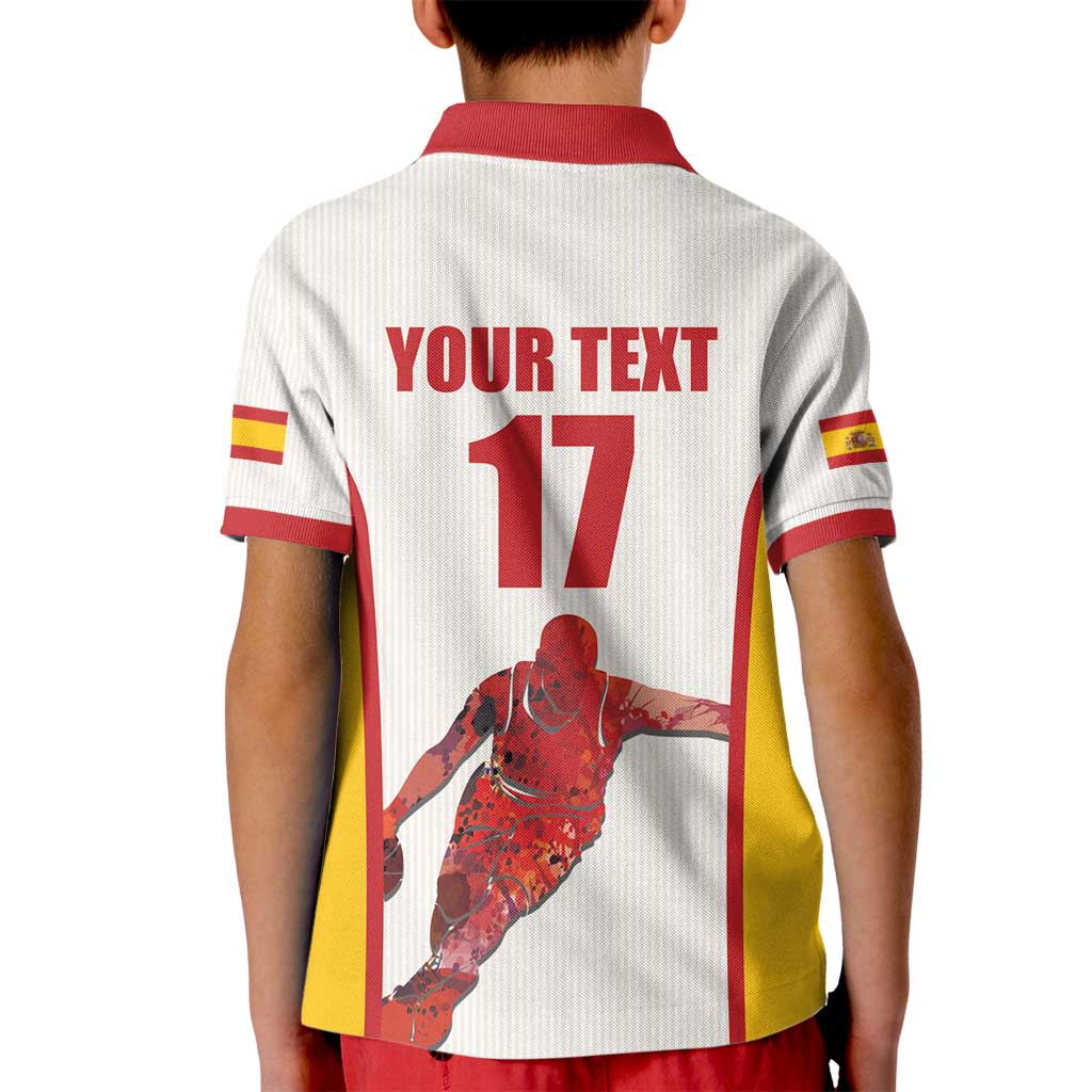 Custom Espana Basketball Spain Kid Polo Shirt Baloncesto Come on La Roja White Style