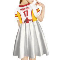 Custom Espana Basketball Spain Kid Short Sleeve Dress Baloncesto Come on La Roja White Style