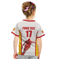 Custom Espana Basketball Spain Kid T Shirt Baloncesto Come on La Roja White Style