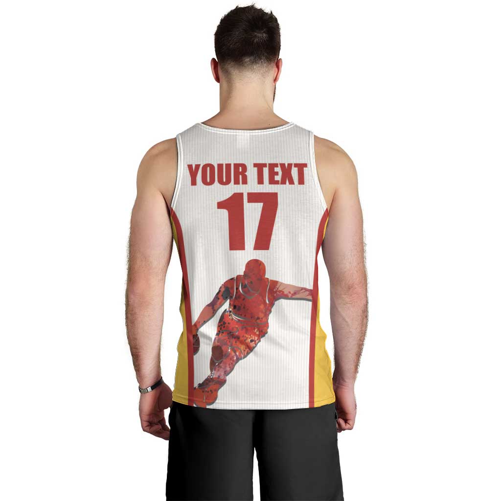 Custom Espana Basketball Spain Men Tank Top Baloncesto Come on La Roja White Style