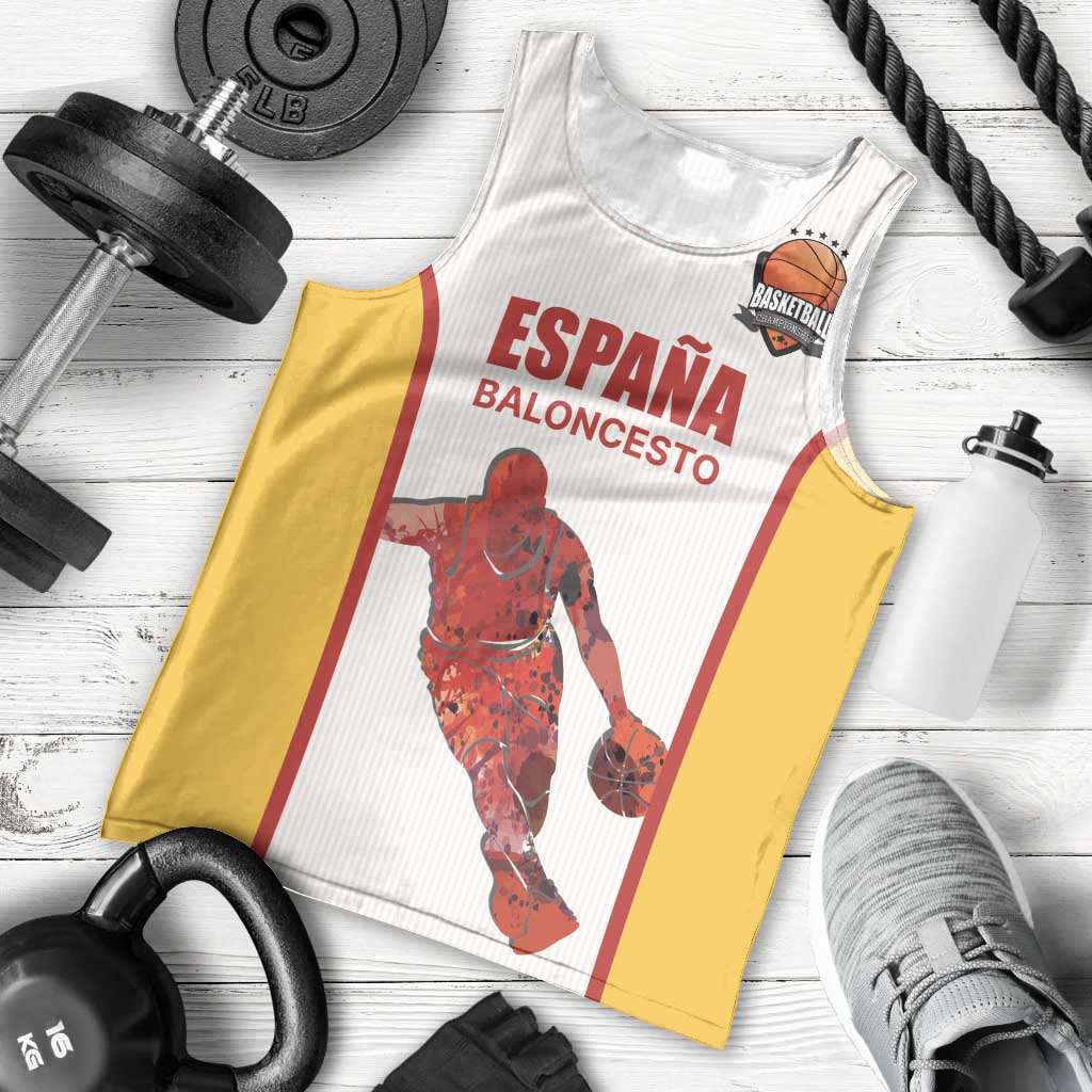 Custom Espana Basketball Spain Men Tank Top Baloncesto Come on La Roja White Style