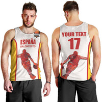 Custom Espana Basketball Spain Men Tank Top Baloncesto Come on La Roja White Style